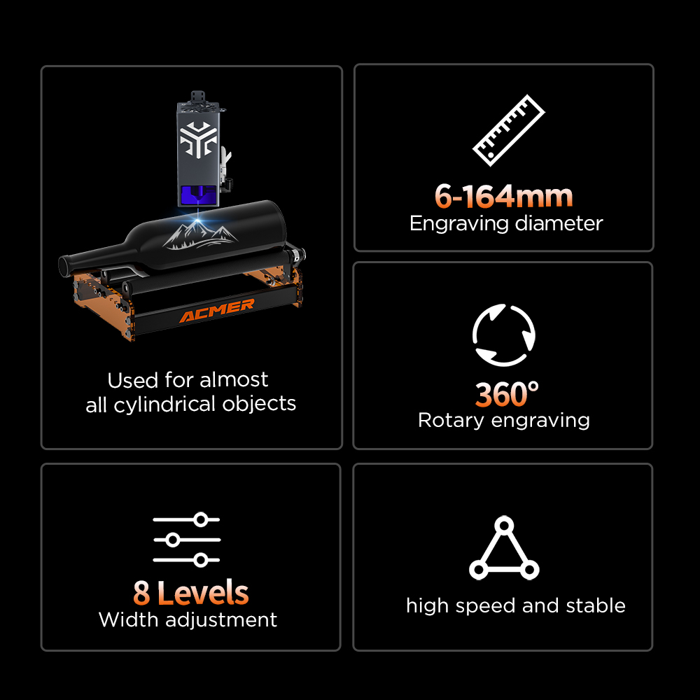 ACMER M3 Laser Rotary Roller 3 - Laser Engraving Software recension och pris